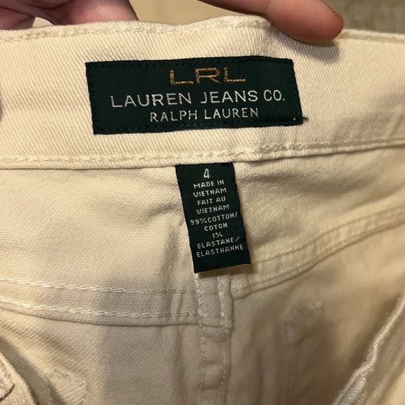 LRL Lauren Ralph Lauren Modern Straight Ankle Beige ivory jeans size 4 - Picture 4 of 7